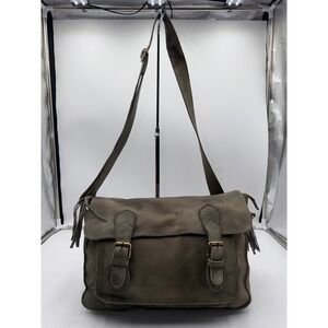 Cut n Paste Los Angeles Leather Messenger Bag Olive Green Tassel Crossbody
